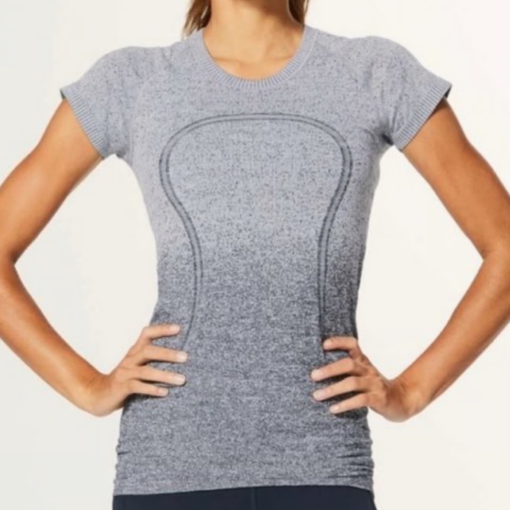 lululemon athletica Gray Ombré Swiftly Tech Top Sz 6 Small